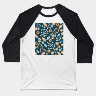 Whimsy forest floral pattern Baseball T-Shirt